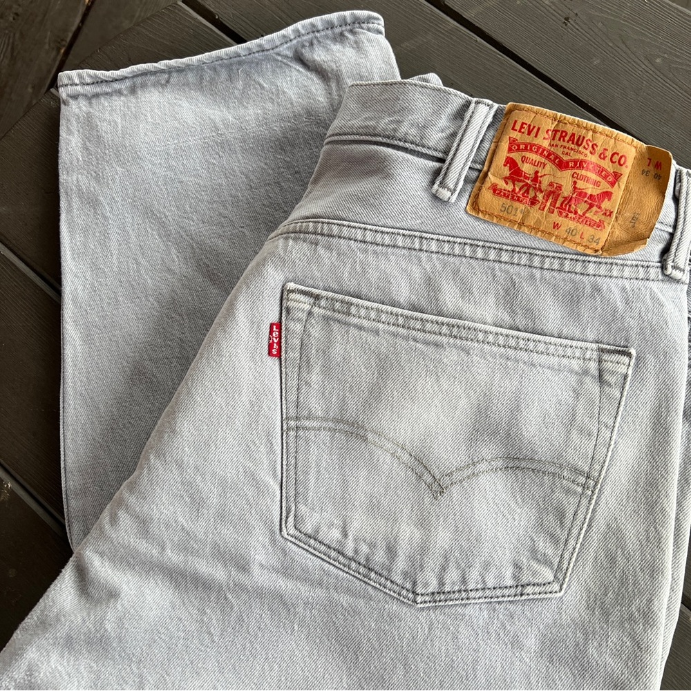 2015Levi’s 501 Jeans Lt Blue Wash Size 40x34